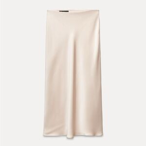 Zara Saturn Effect Midi Skirt - Soft Gold, Small